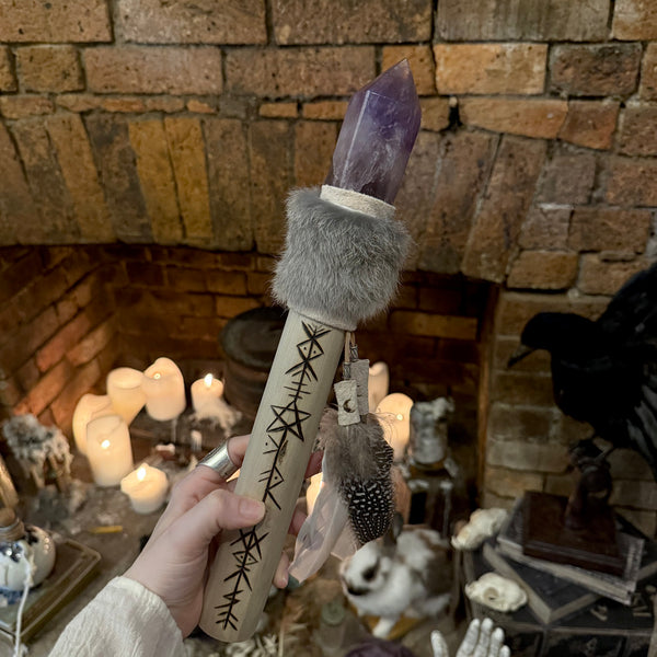 ‘ The Goddess Oracle’ Amethyst Crystal Wand