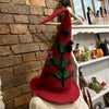 Witch hat with flowers (red)