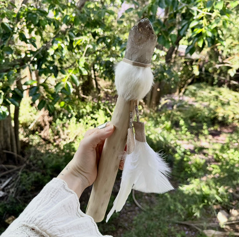 ‘ The Phoenix ’ Smokey Citrine Crystal Wand