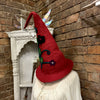 Witch hat with flowers (red)